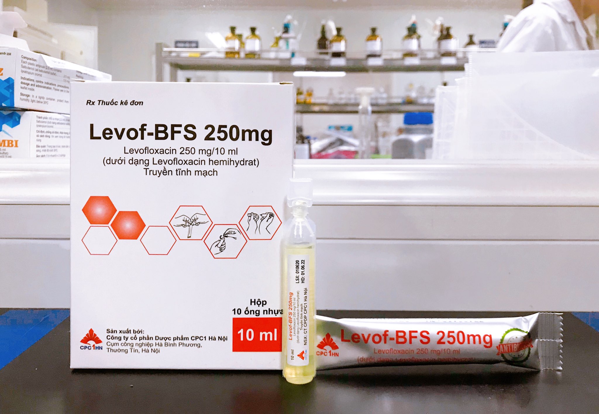 Levof-BFS 250mg - Hộp 10 ống 10ml 