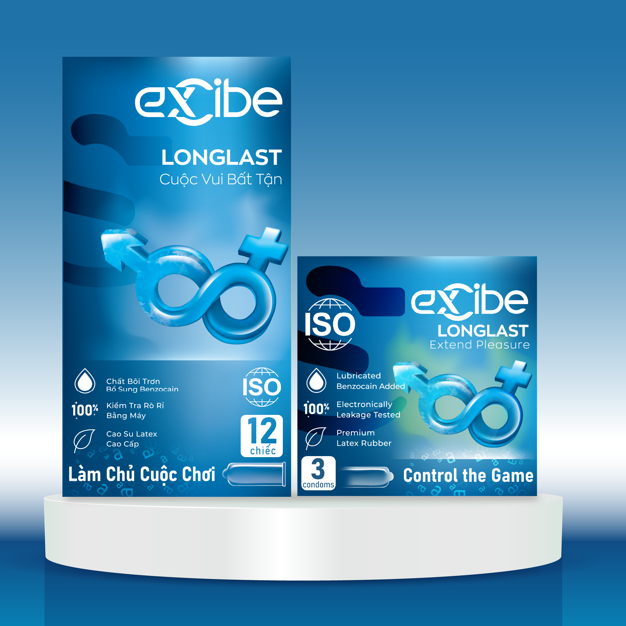 Bao cao su Excibe Longlast - Hộp 3 chiếc