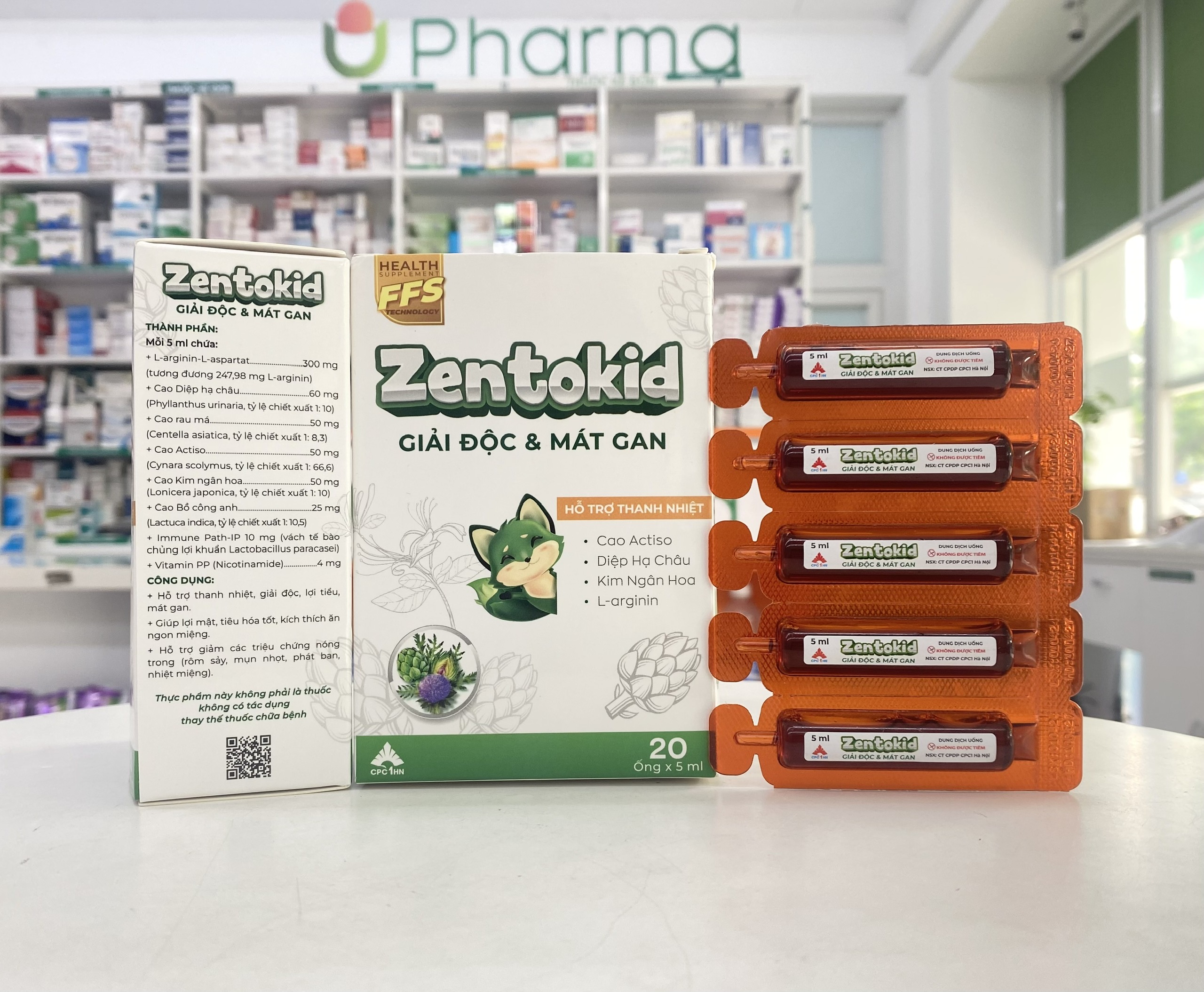 Zentokid Giải độc & Mát gan - Hộp 4 vỉ x 5 ống 5ml