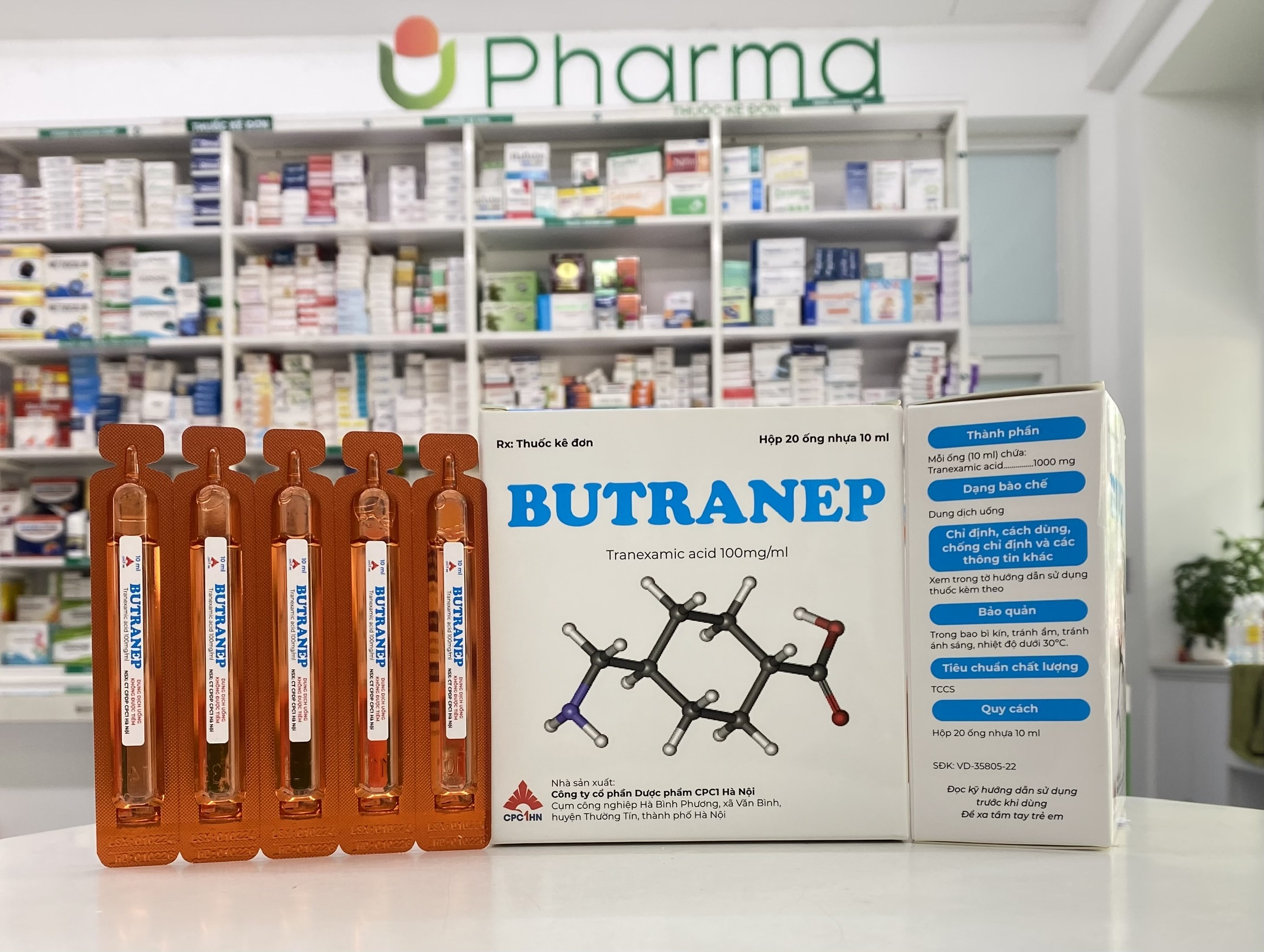 Butranep - Hộp 4 vỉ x 5 ống 10ml